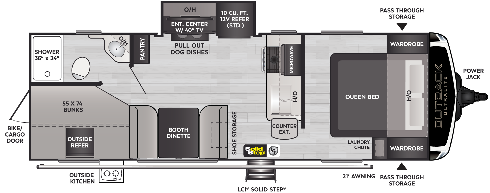 2024 Keystone Outback Ultra Lite 244UBH floorplan diagram