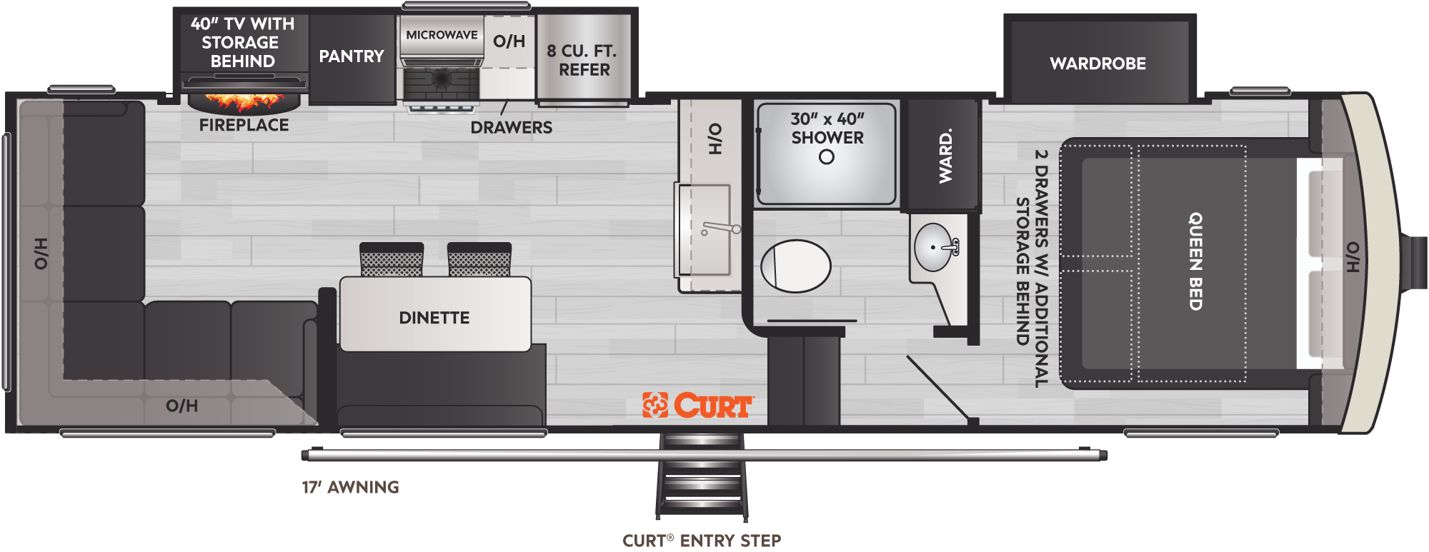 2023 Keystone Arcadia Half Ton 3250RL floorplan diagram