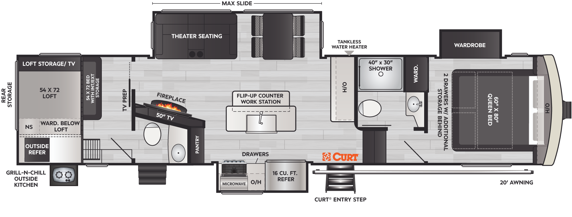 2023 Keystone Arcadia 34 Ton 3940LT floorplan diagram