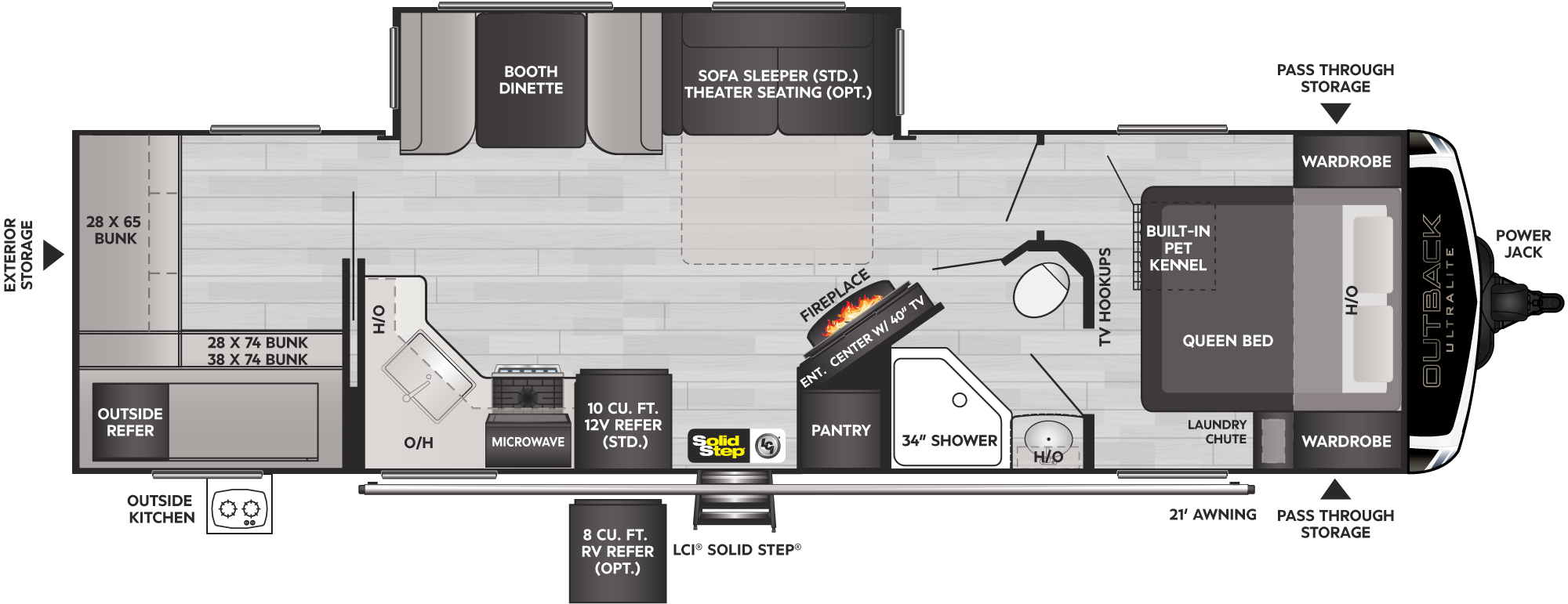 2024 Keystone Outback Ultra Lite 302UBH floorplan diagram