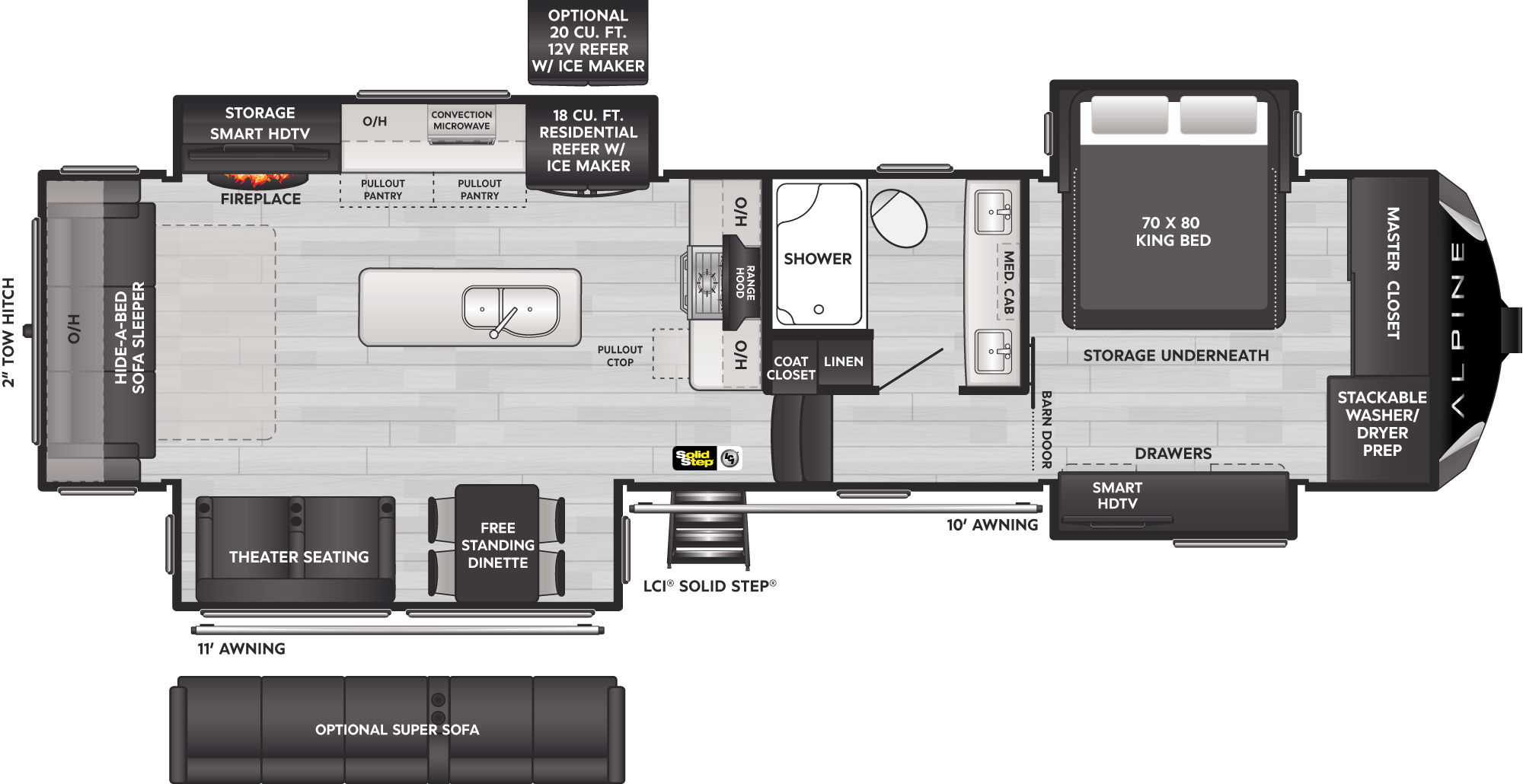 Floorplan of RV model 3303CK