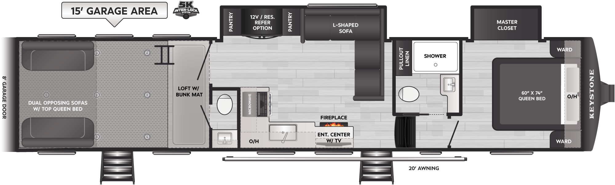 Floorplan of RV model 416