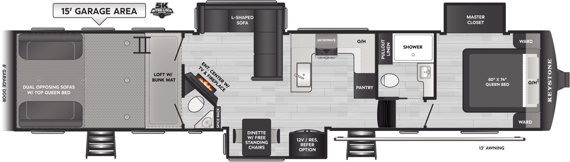 Floorplan of RV model 418