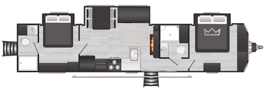 Floorplan of RV model 38DBD