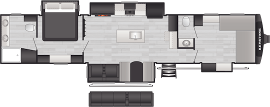 Floorplan of RV model 3980FBS