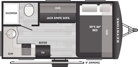 Floorplan of RV model 13RK