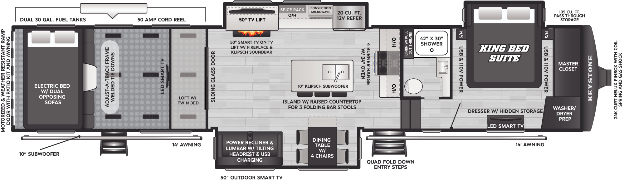 Floorplan of RV model 430