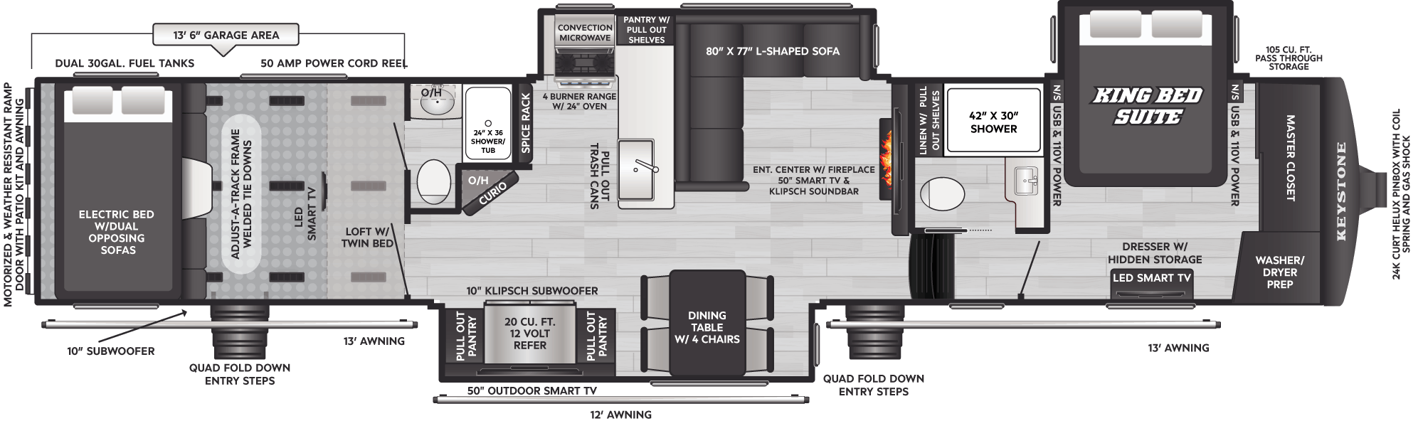 Floorplan of RV model 433