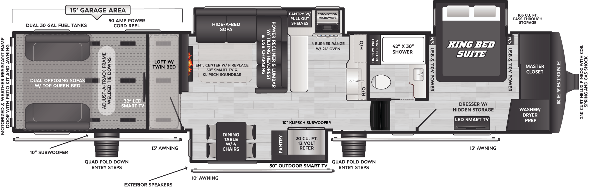 Floorplan of RV model 441