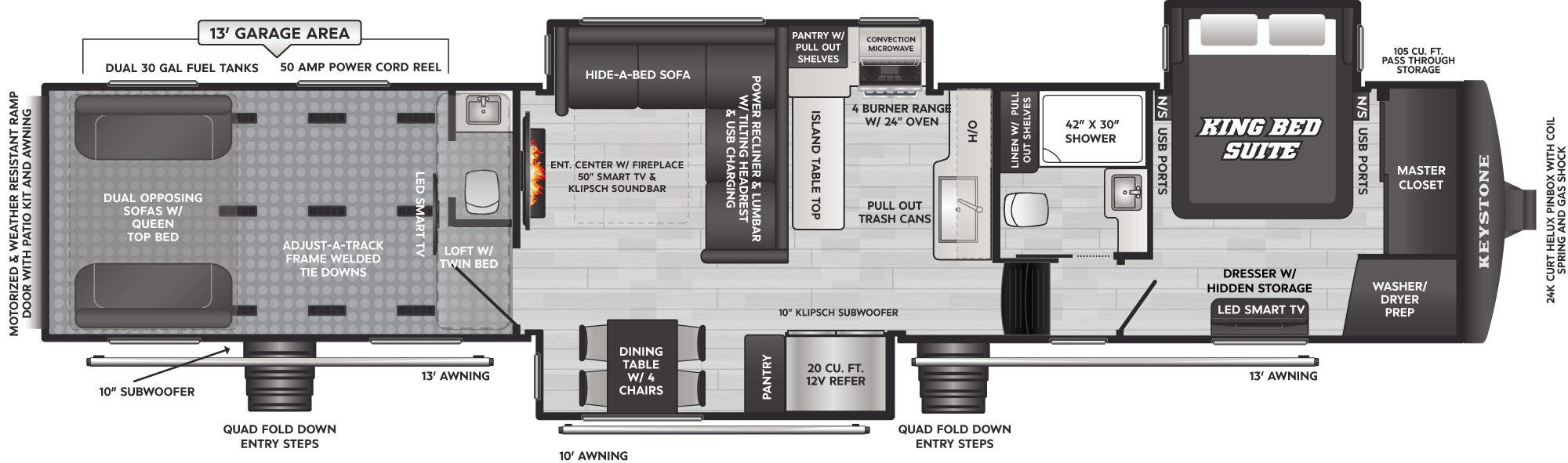 Floorplan of RV model 441HB