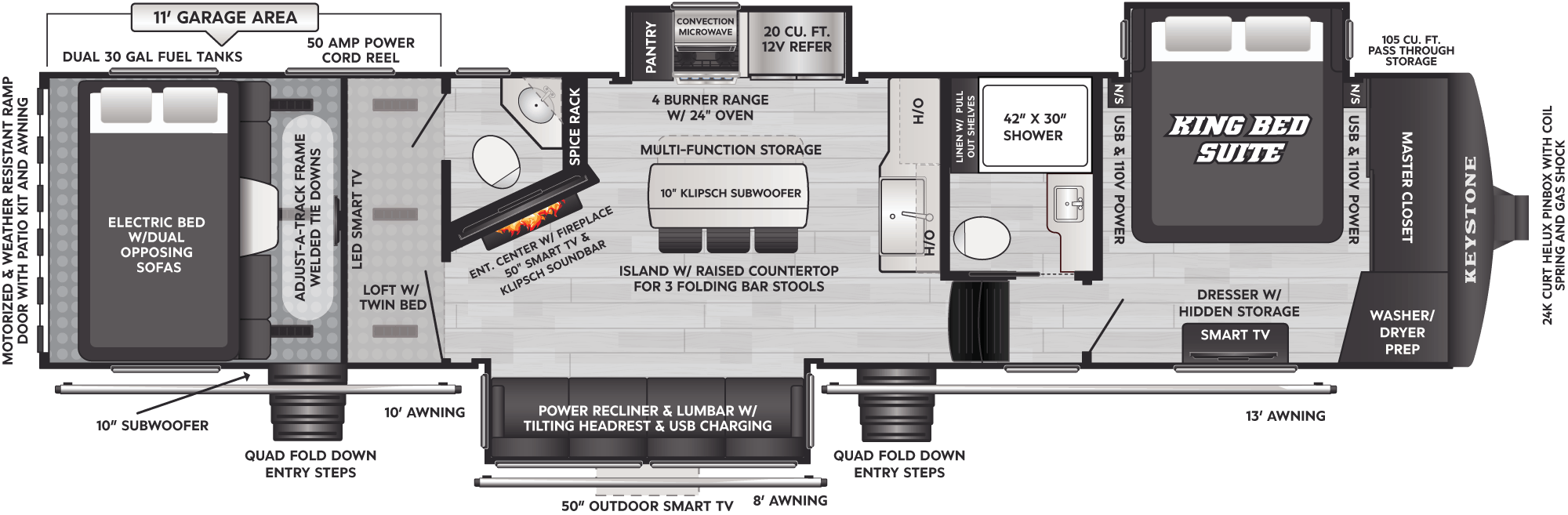 Floorplan of RV model 352