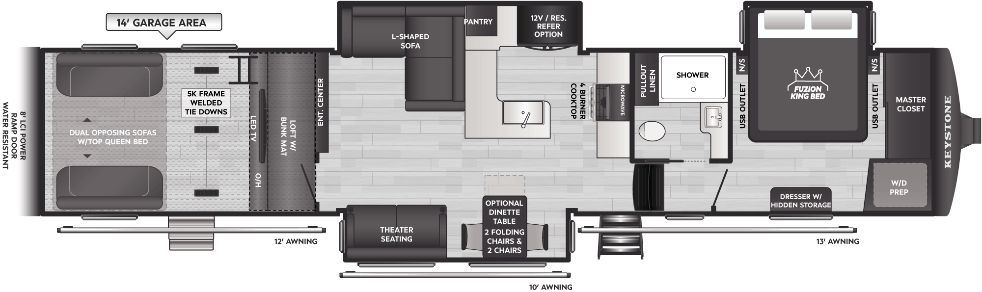 Floorplan of RV model 440