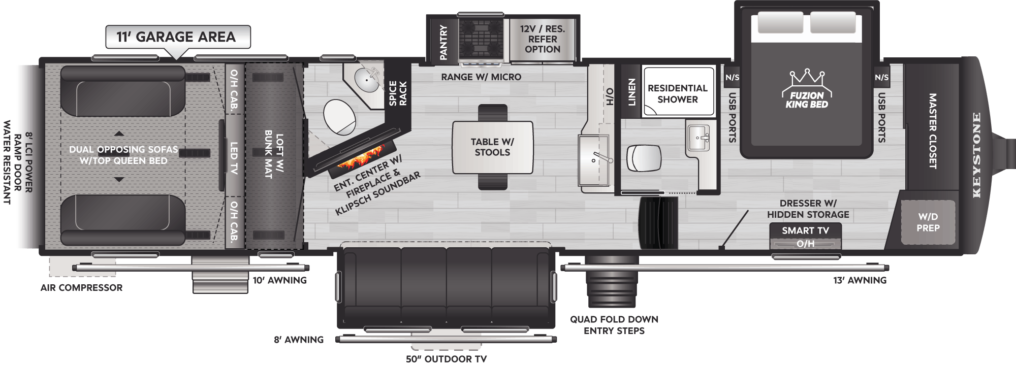 Floorplan of RV model 373