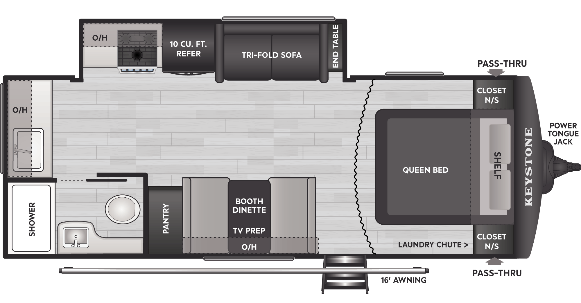 Floorplan of RV model 22MLS