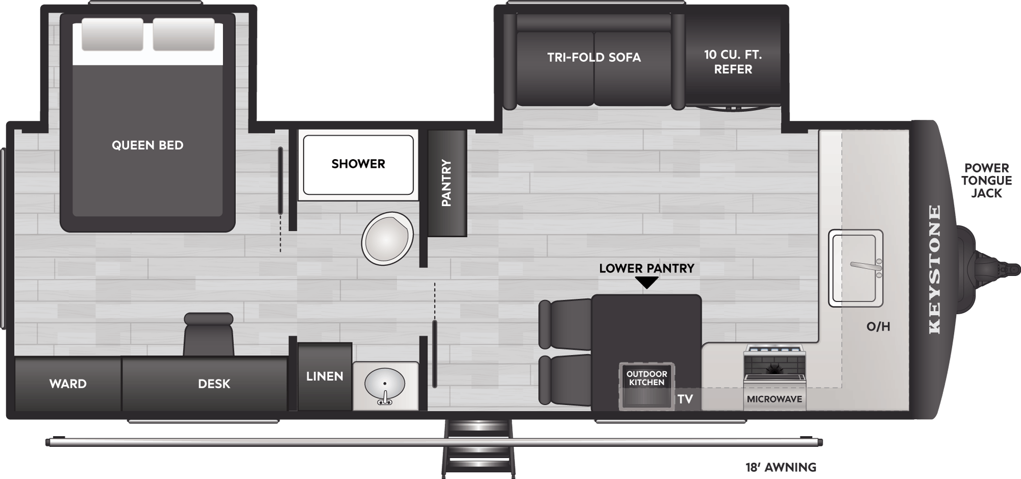 Floorplan of RV model 24FKSWE
