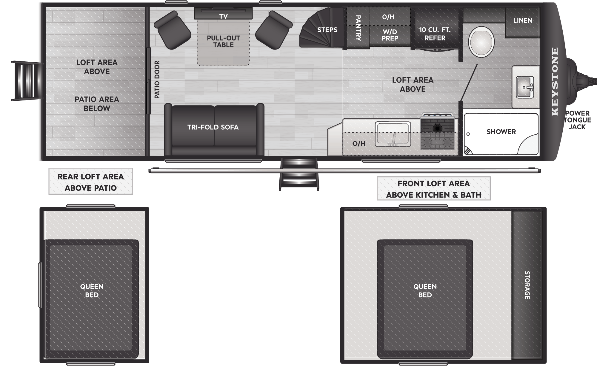 Floorplan of RV model 24LOF