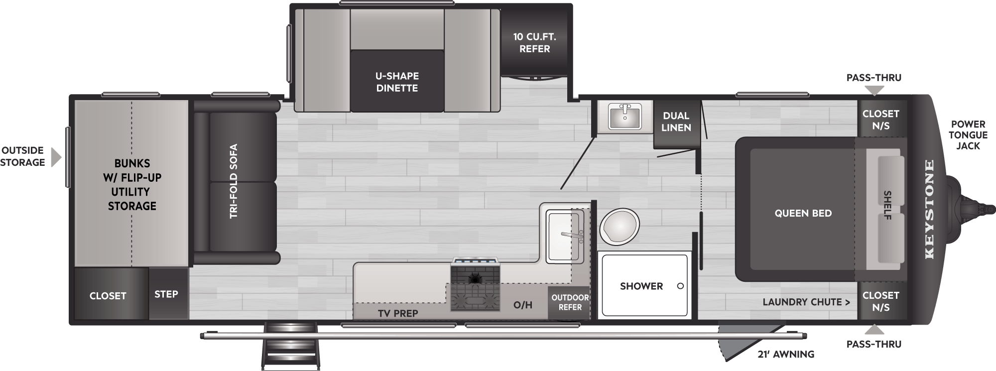 Floorplan of RV model 28BUS