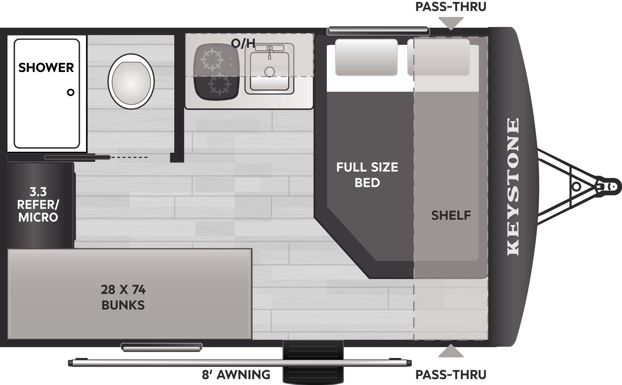 Floorplan of RV model 130BH