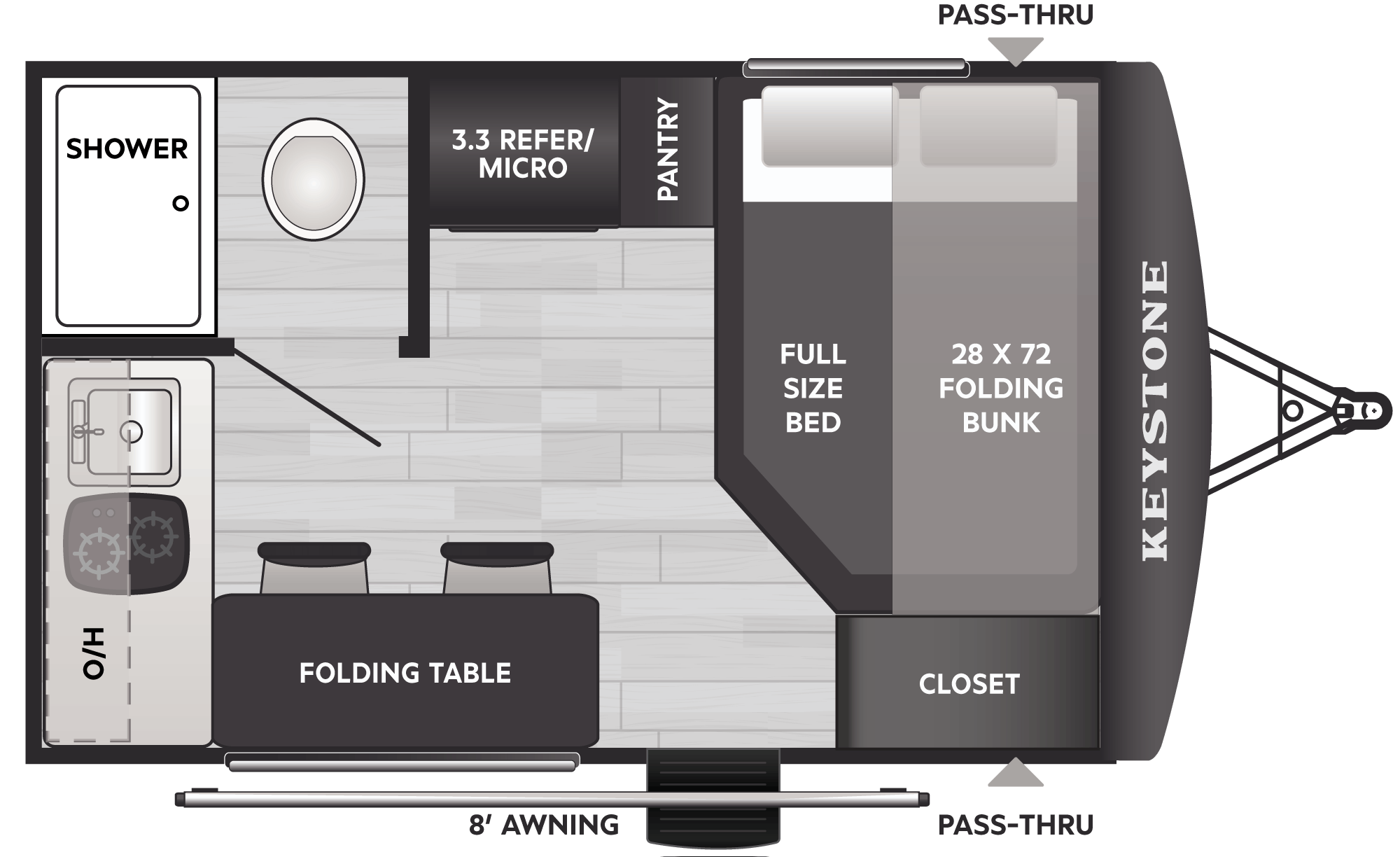 Floorplan of RV model 131RK