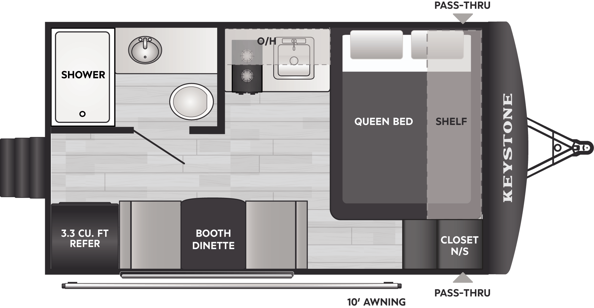 Floorplan of RV model 140RE