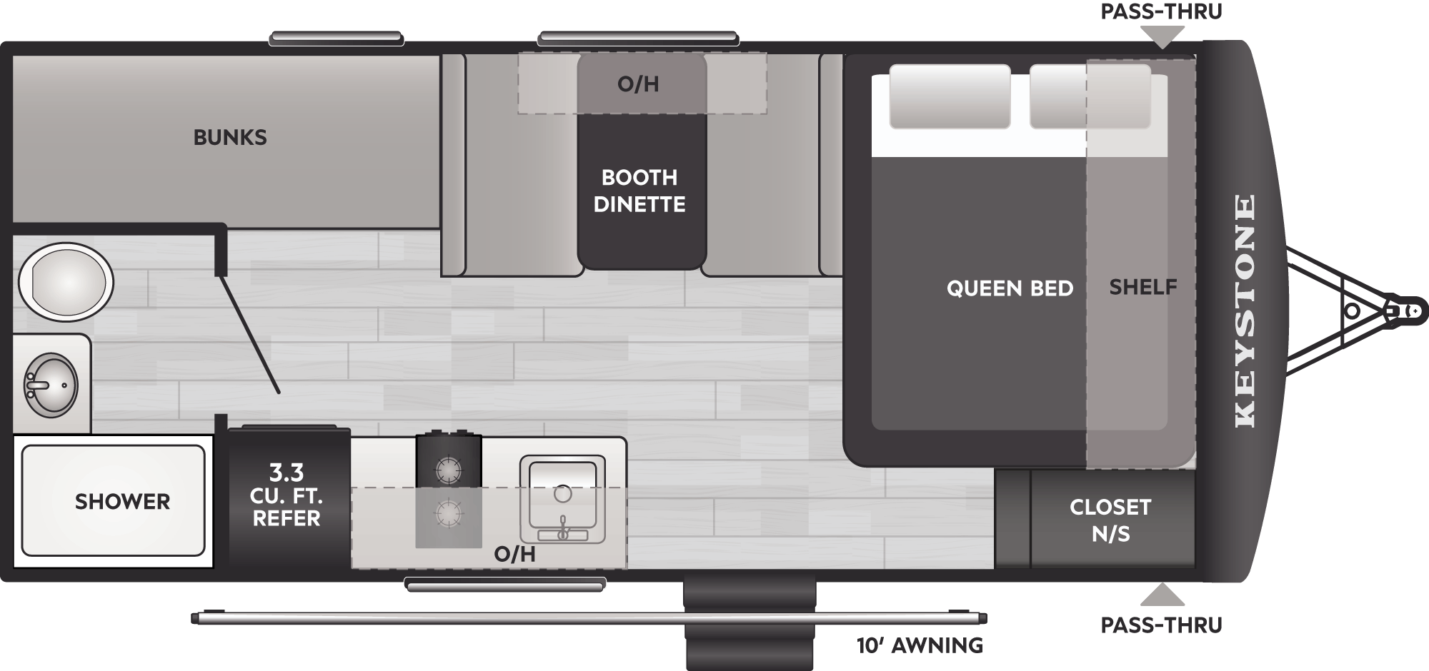 Floorplan of RV model 175BH