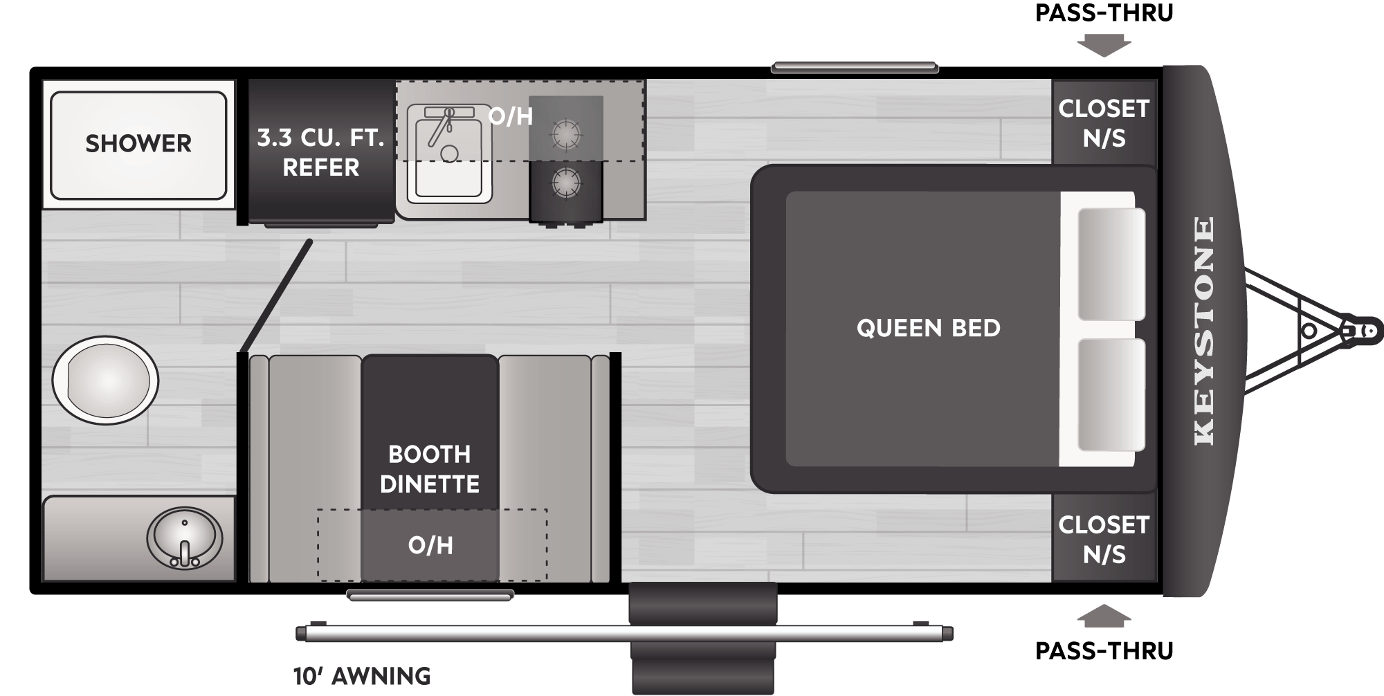 Floorplan of RV model 178RB