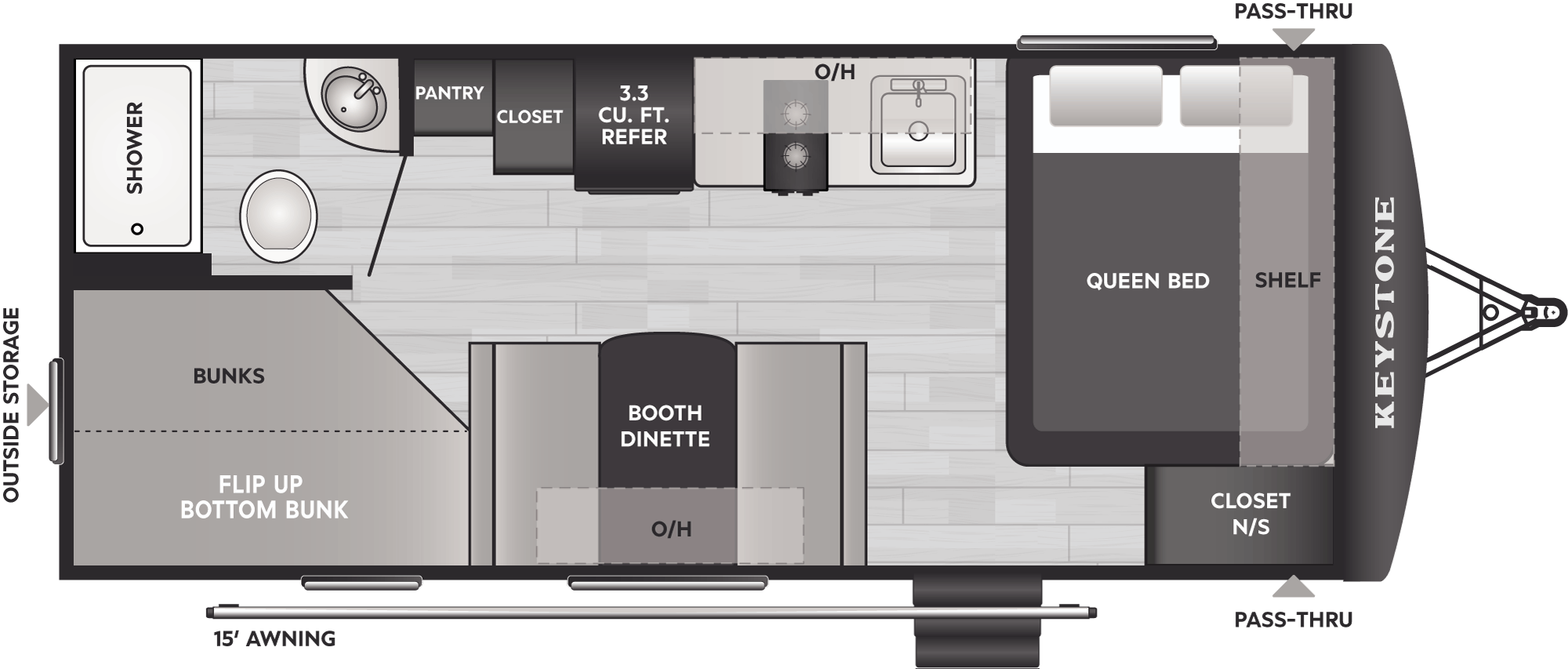 Floorplan of RV model 201BH