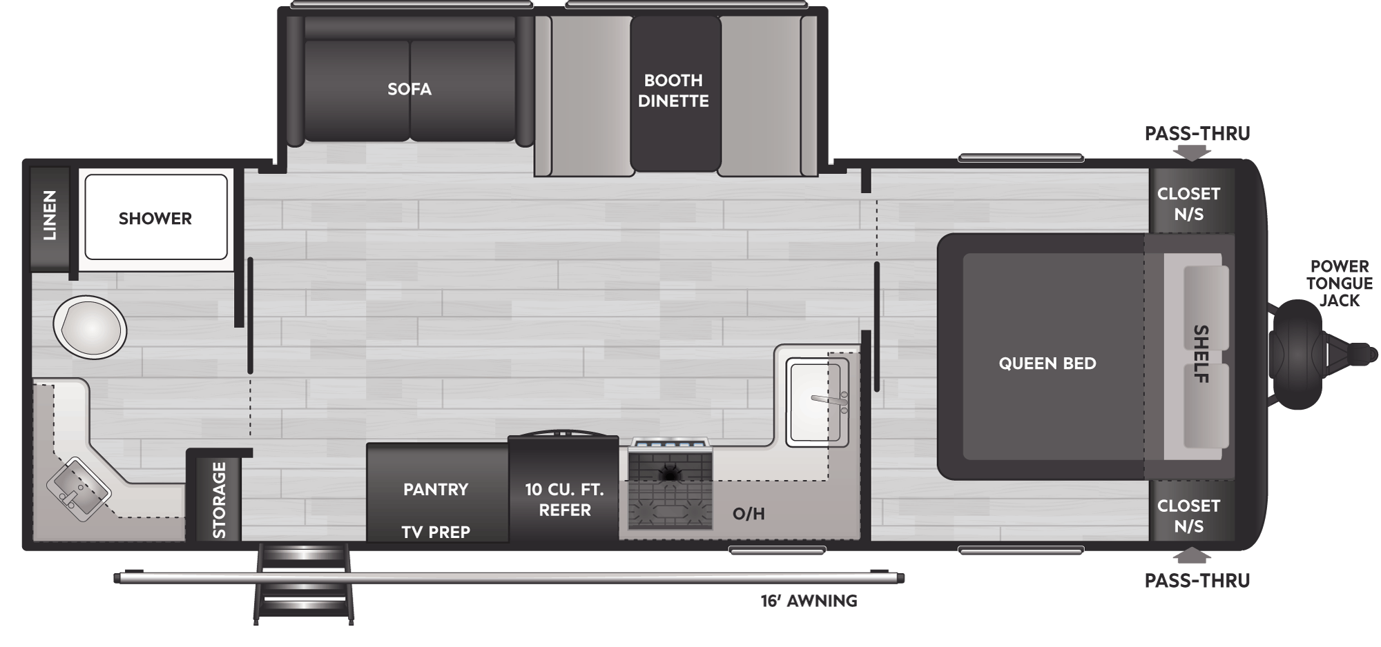 Floorplan of RV model 244RB