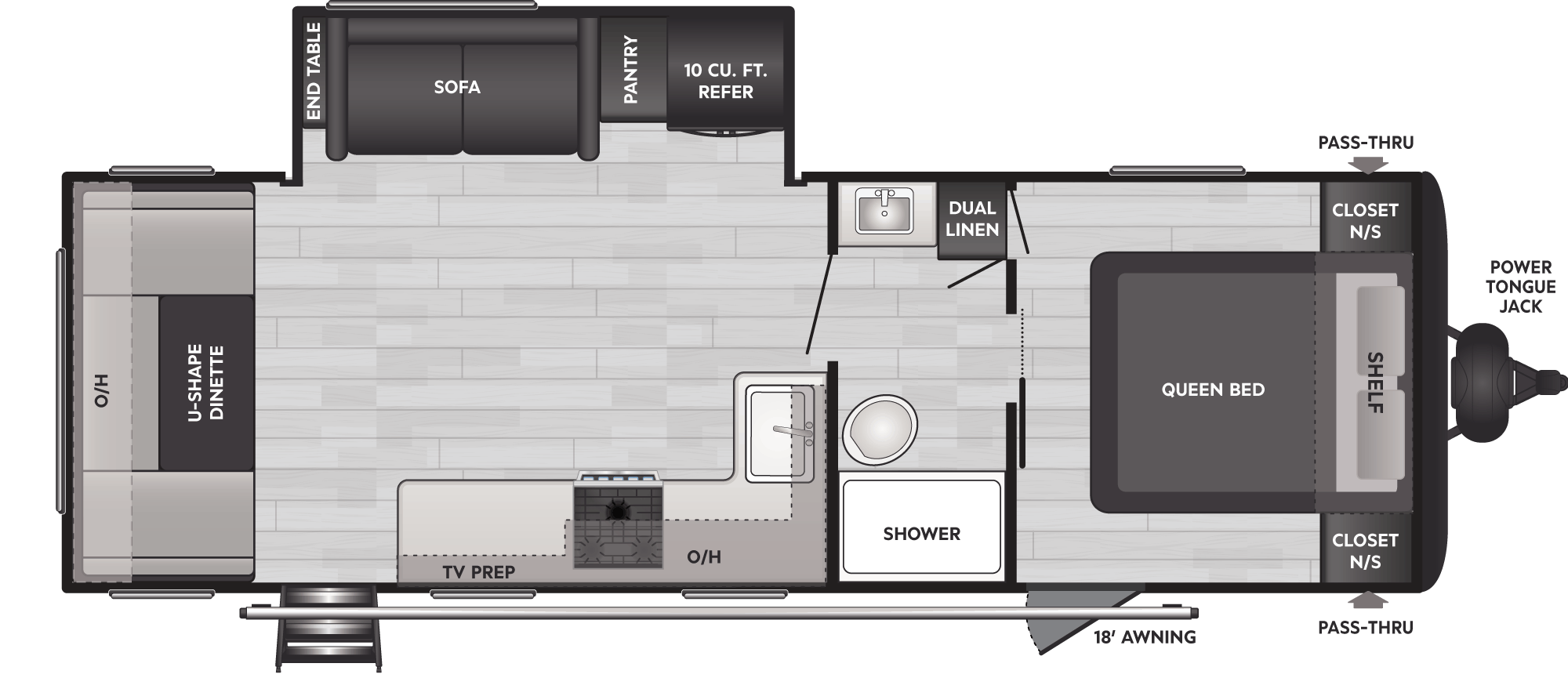 Floorplan of RV model 254RD