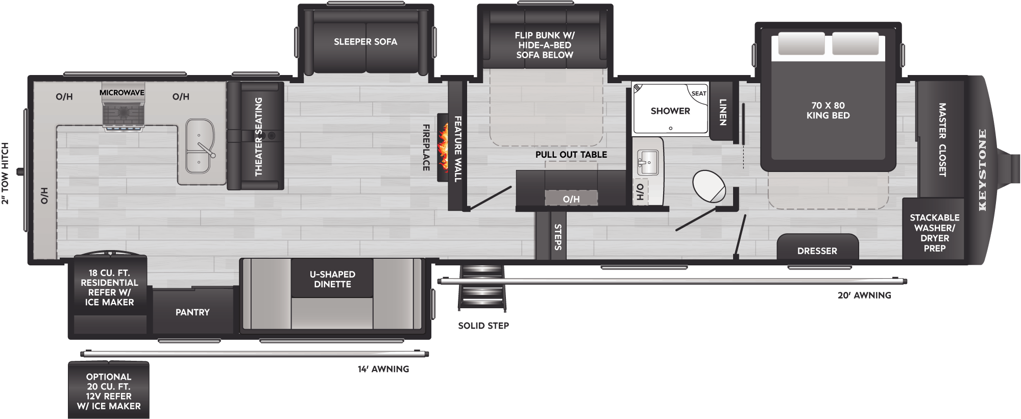 Floorplan of RV model 379MB