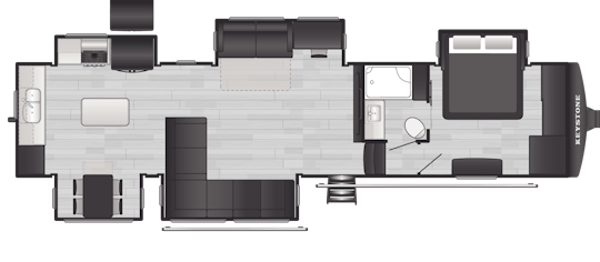 Floorplan of RV model 366LS