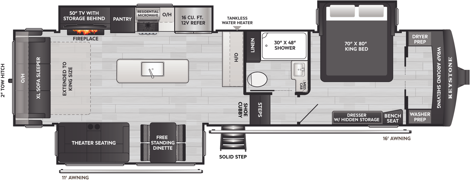 Floorplan of RV model 3260RL