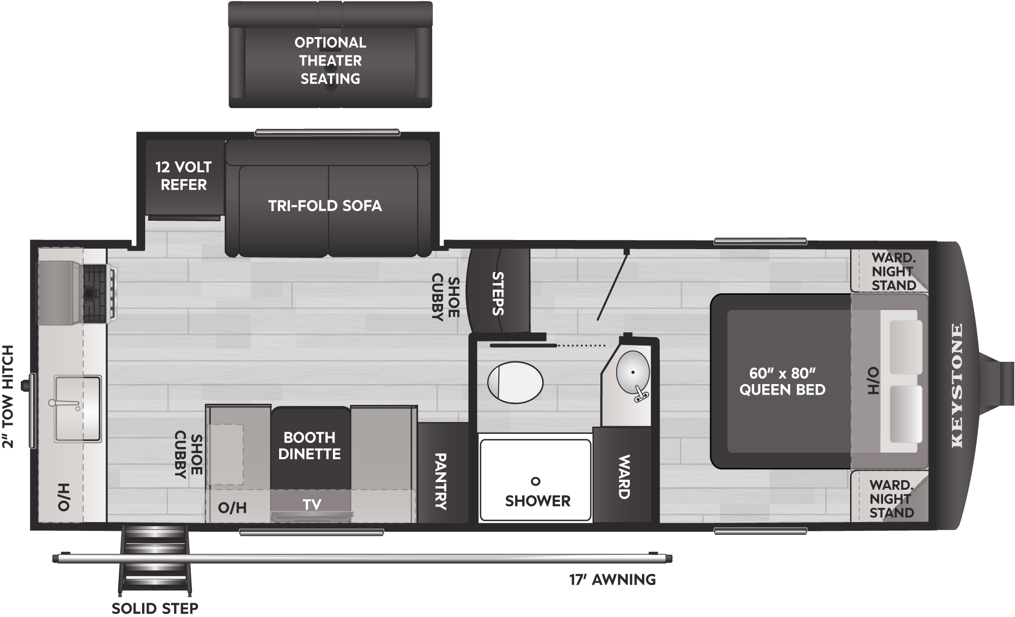 Floorplan of RV model 21SRK