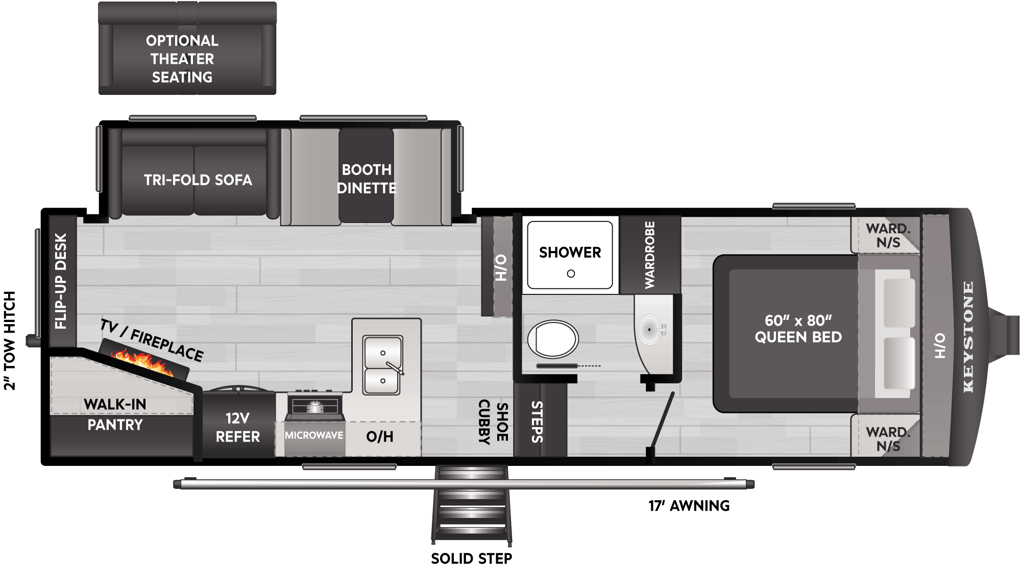 Floorplan of RV model 24SRE