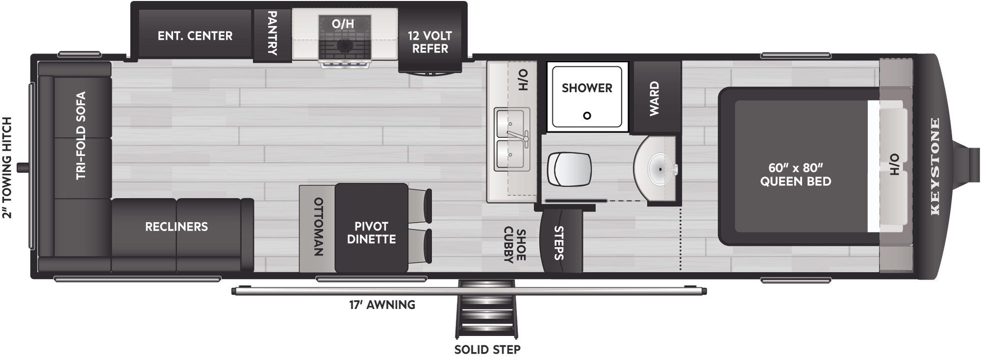Floorplan of RV model 28SLS
