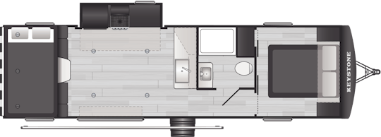 Floorplan of RV model 30WFO