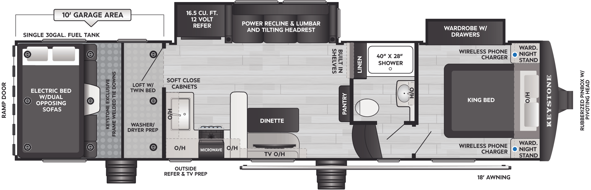 Floorplan of RV model 338