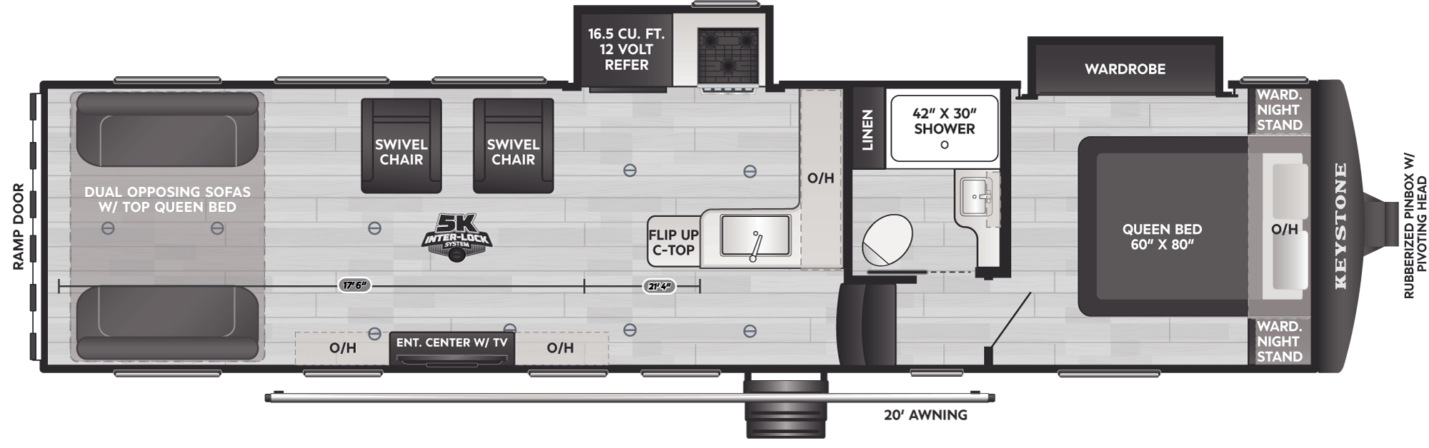 Floorplan of RV model 363