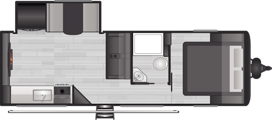 Floorplan of RV model 25REX