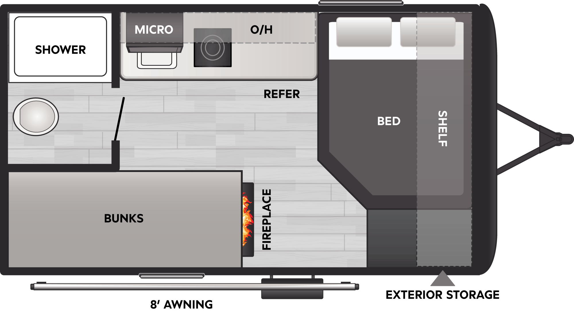 Floorplan of RV model 13B