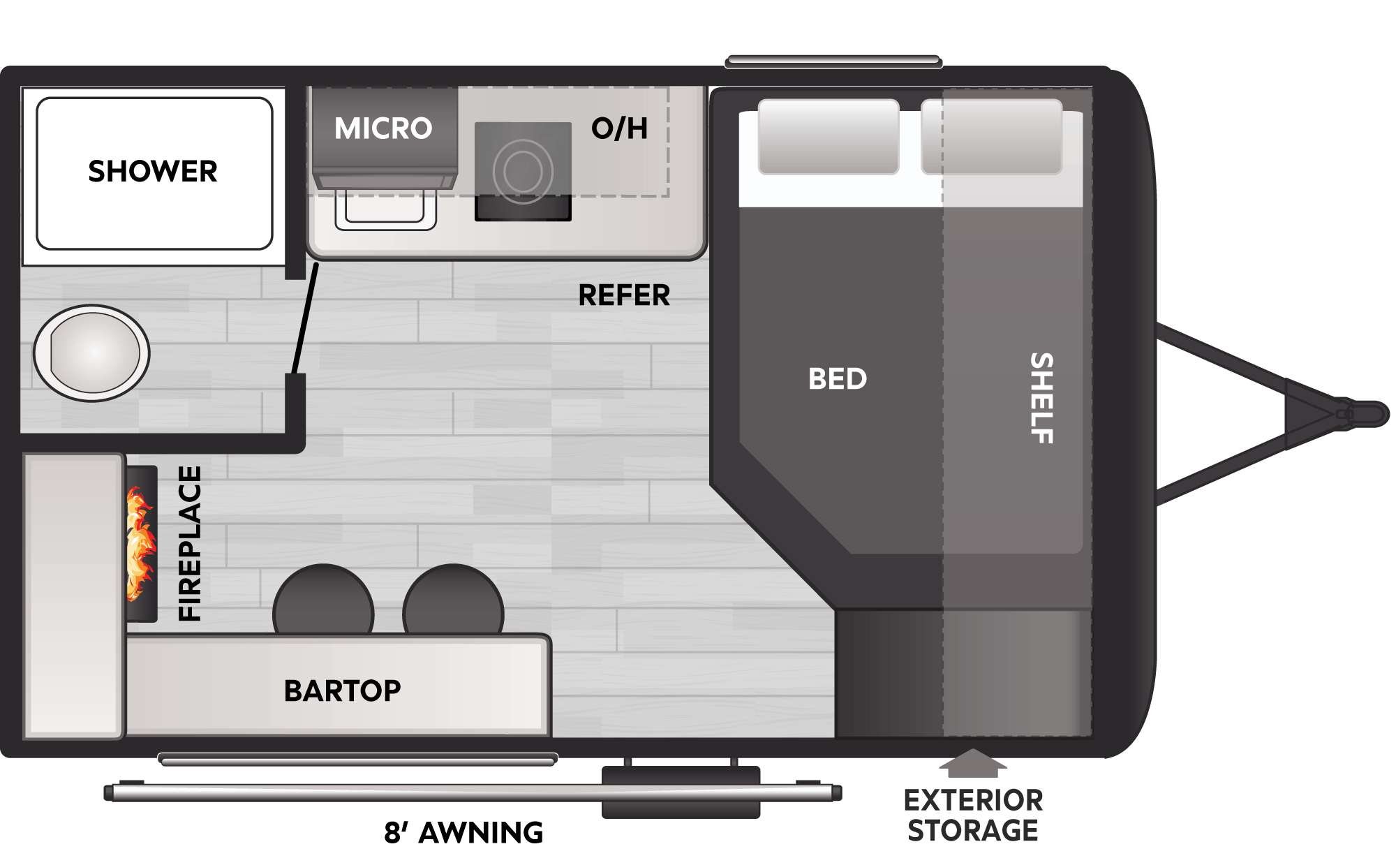 Floorplan of RV model 13R