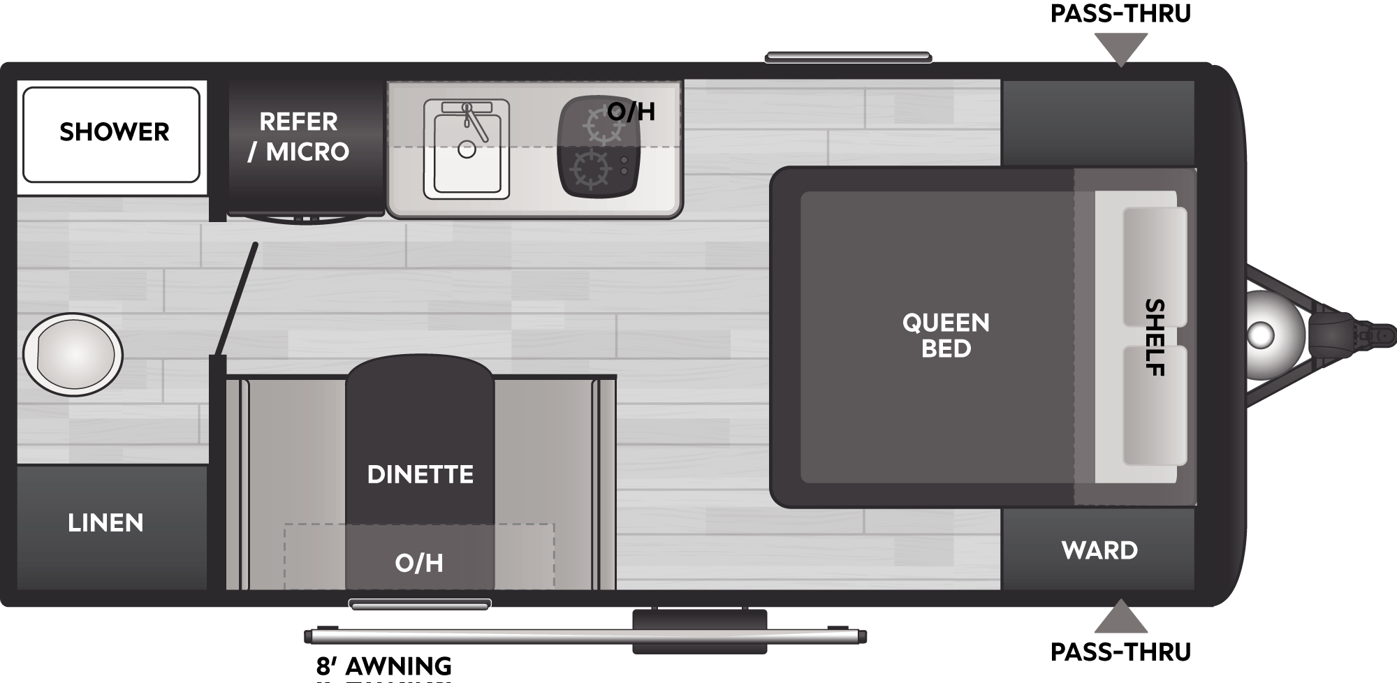Floorplan of RV model 17R