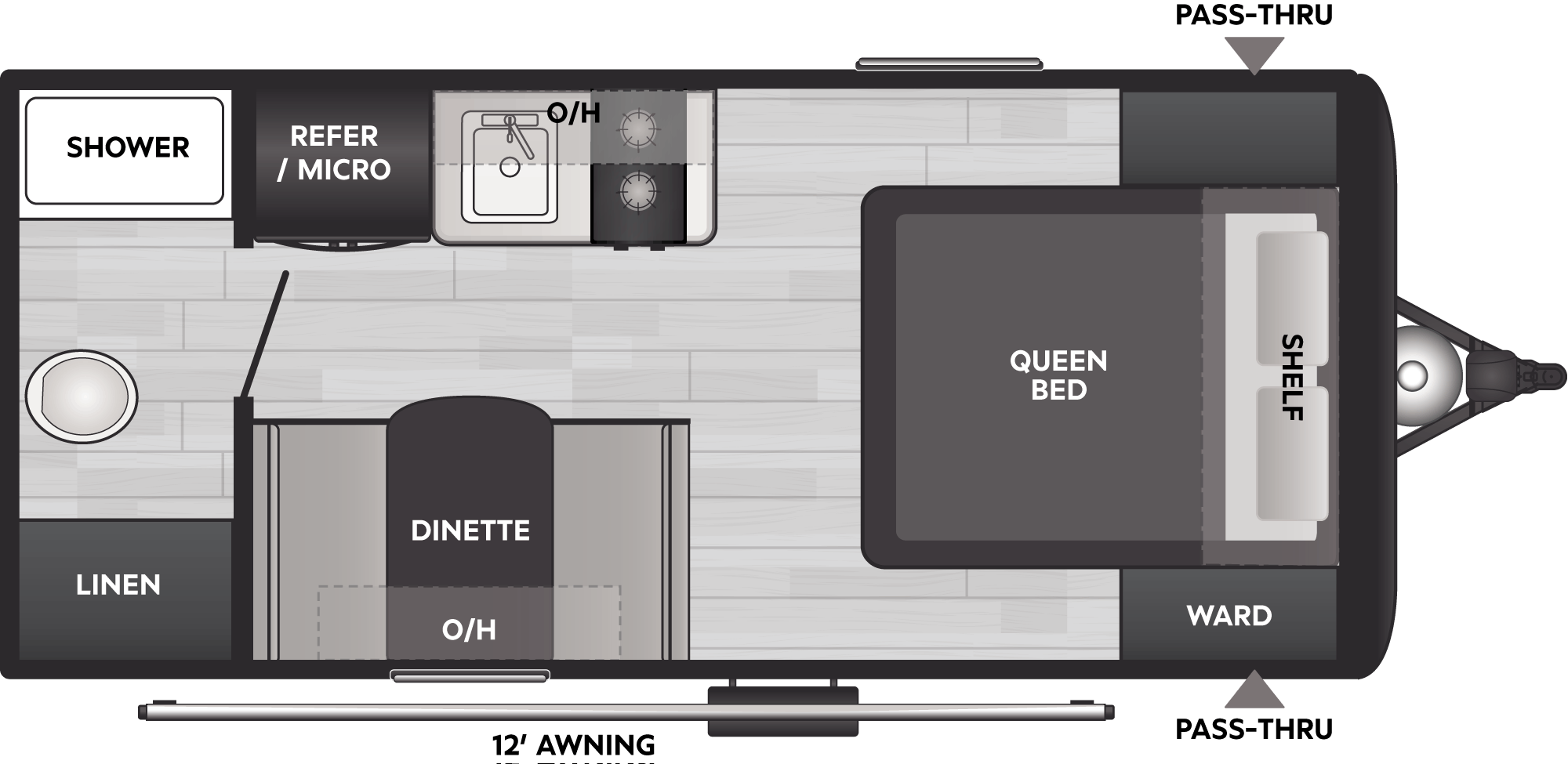 Floorplan of RV model 17RX