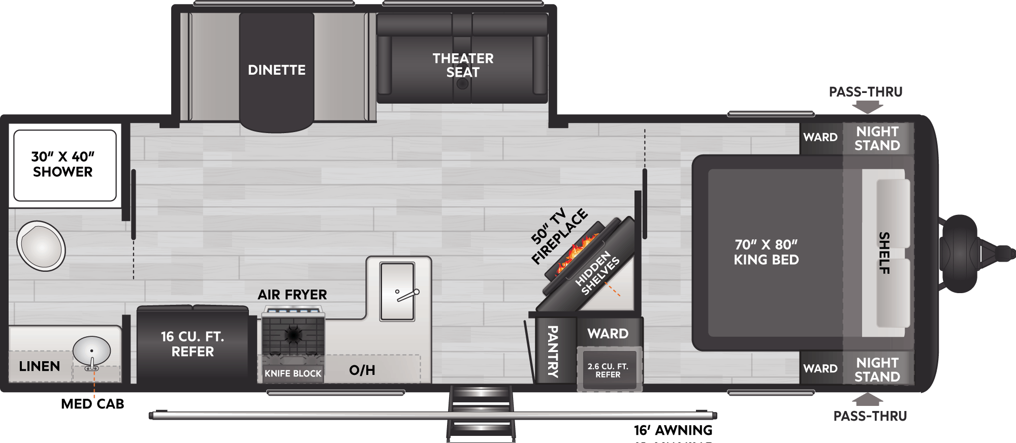Floorplan of RV model 25RBS
