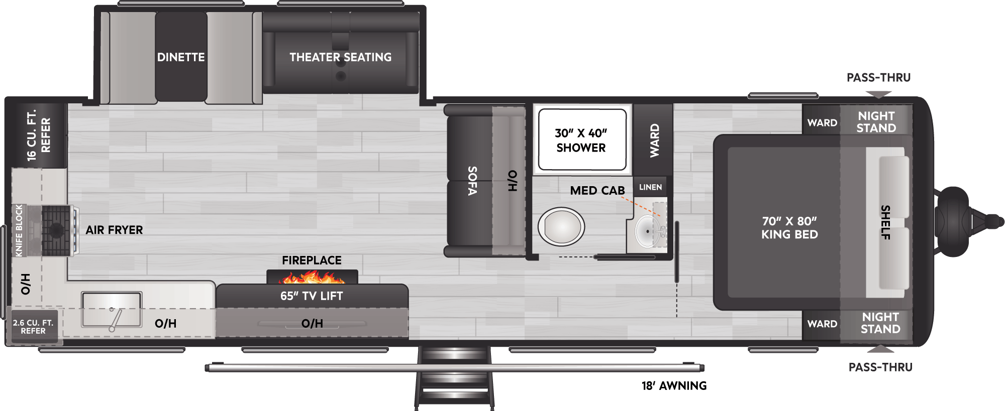Floorplan of RV model 29RKS