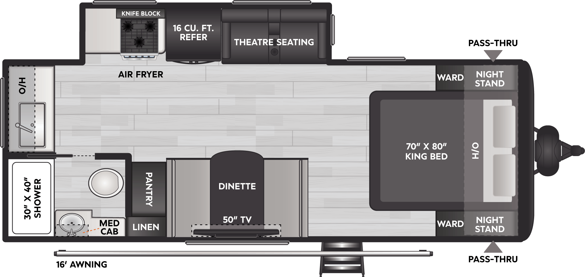 Floorplan of RV model 2115RK