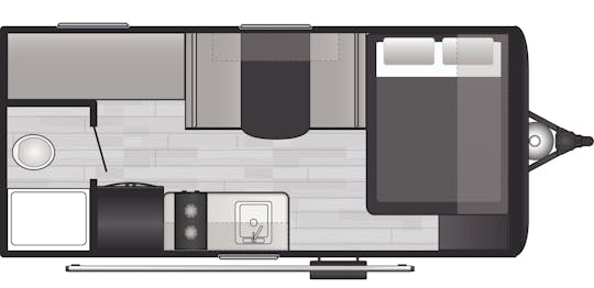 Floorplan of RV model 17BX