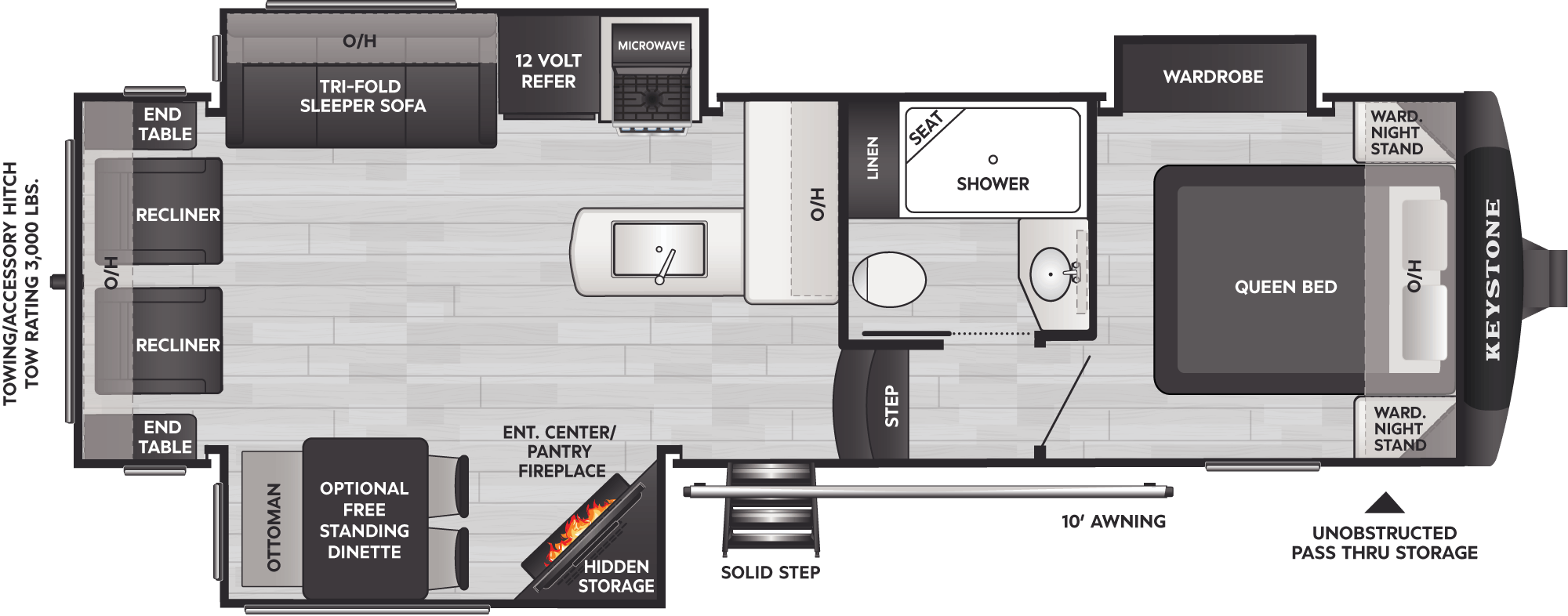 Floorplan of RV model 27SGS