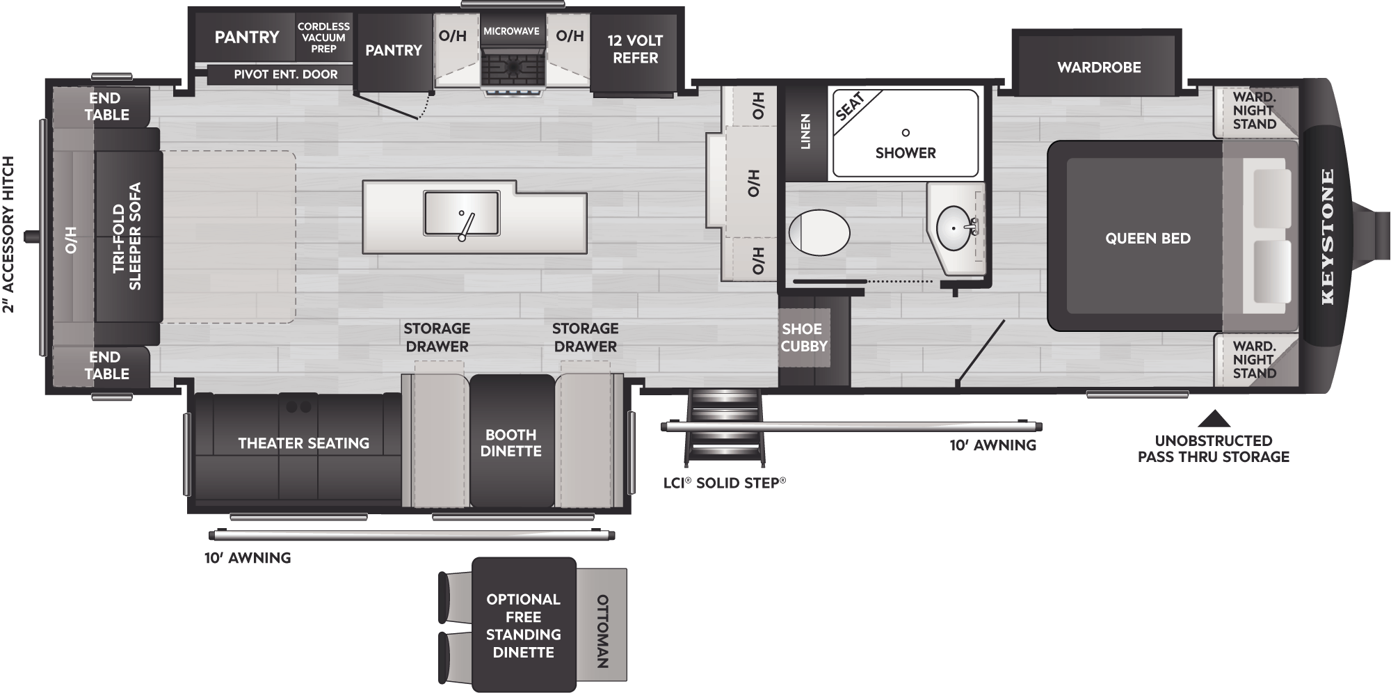 Floorplan of RV model 29RLI