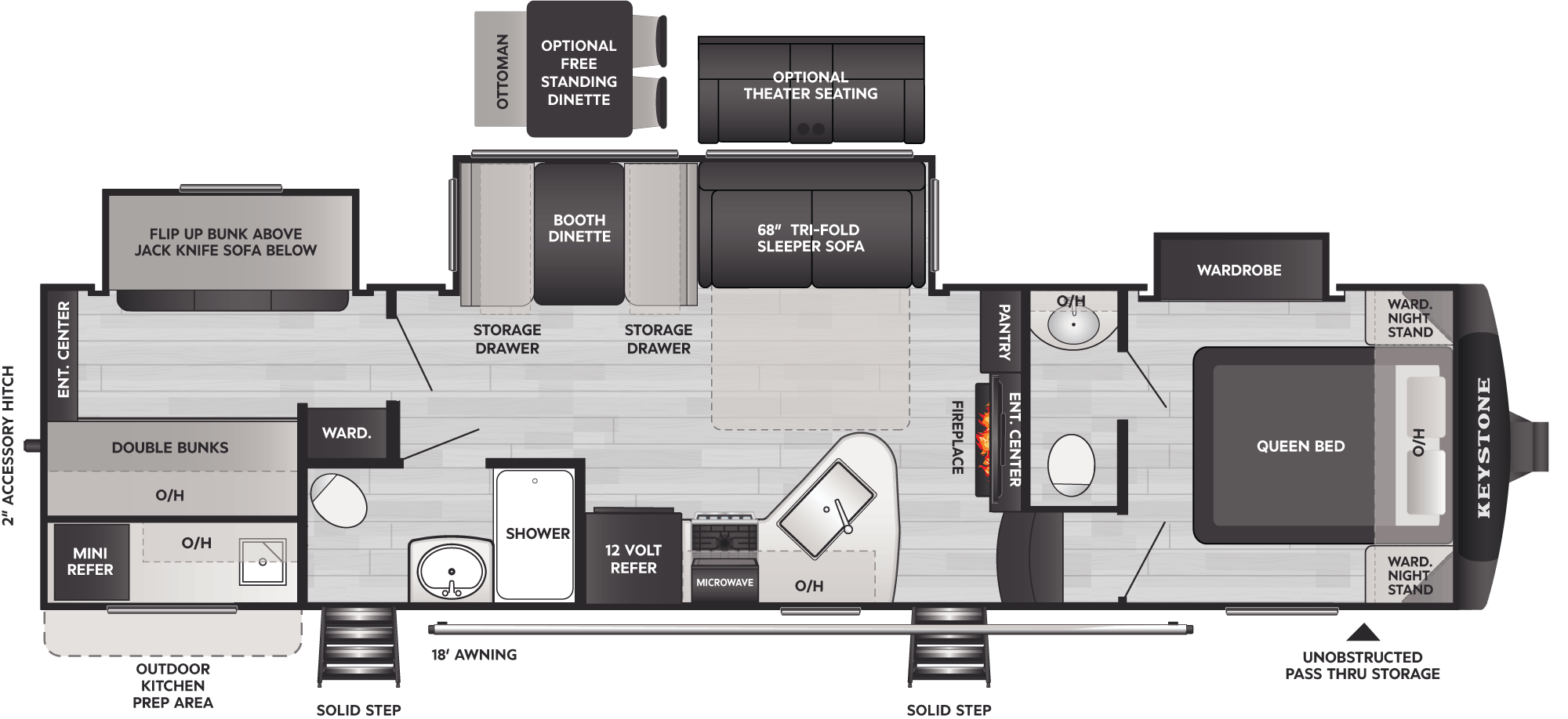 Floorplan of RV model 32BHS